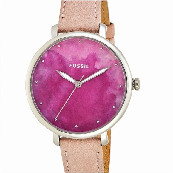 Fossil Jacqueline Three-Hand Pink w/ Blush Leather Strap ES4385 Women’s Watch - Picture 5 of 6